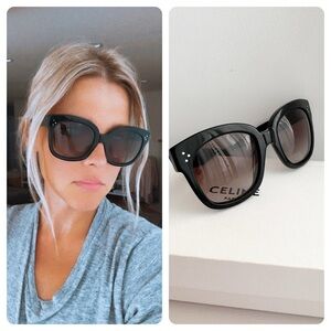 Celine oversized new audrey square acetate black gradient sunglasses 41805